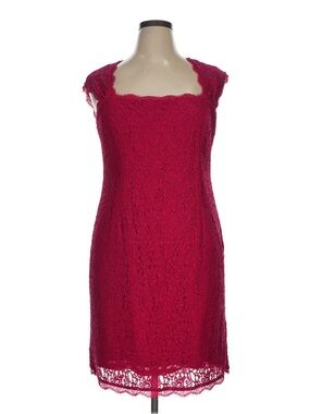Adrianna Papell Fuchsia Lace Cap Sleeve Cocktail Dress Size 16